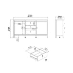 Barcelona Sideboard 2 doors + 3 drawers in White