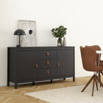 Barcelona Sideboard 2 doors + 3 drawersin Matt Black