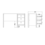 Barcelona Desk 3 drawers White