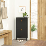 Barcelona Shoe Cabinet 2 flap doors Matt Black