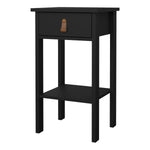 Barcelona Bedside Table with 1 Drawer in Matt Black