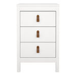 Barcelona Bedside Table 3 Drawers in White