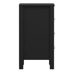 Barcelona Bedside Table 3 Drawers in Matt Black