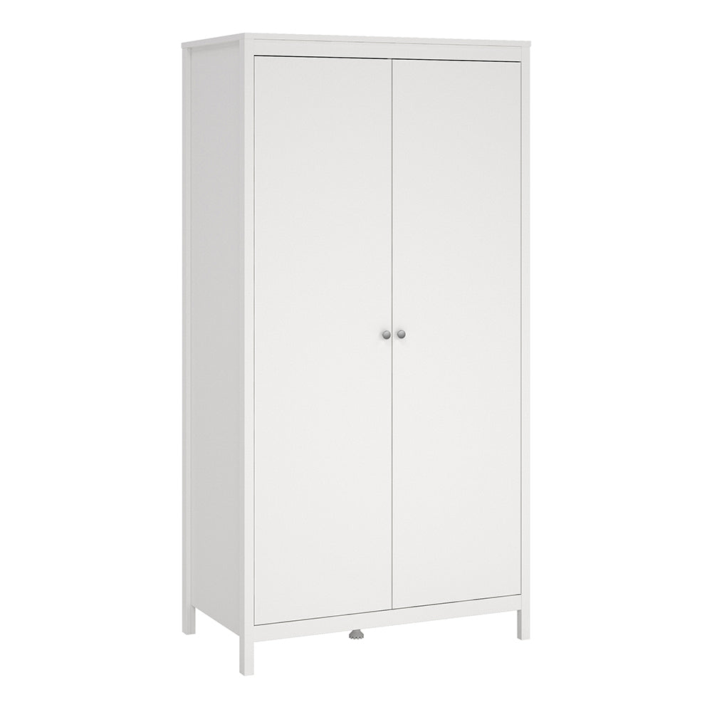 Madrid 3 Piece Bundle, Bedside, Chest and 2 Door Wardrobe in White