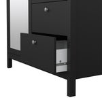 Madrid Wardrobe with 1 door + 1 mirror door + 2 drawers Matt Black