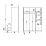 Madrid Wardrobe with 2 doors + 1 mirror door + 2 drawers White