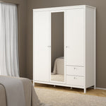 Madrid Wardrobe with 2 doors + 1 mirror door + 2 drawers White