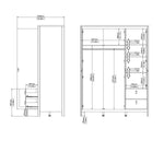 Madrid Wardrobe with 2 doors + 1 mirror door + 2 drawers Matt Black