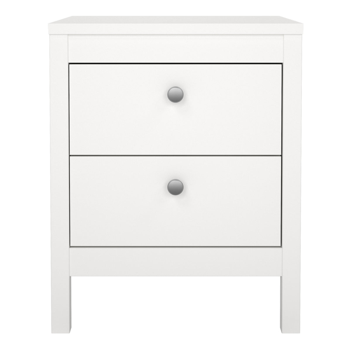 Madrid Bedside Table 2 drawers in White