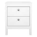 Madrid Bedside Table 2 drawers in White