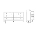 Madrid Double dresser 4+4 drawers in White