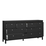 Madrid Double dresser 4+4 drawers in Matt Black