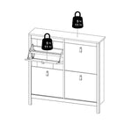 Madrid Shoe cabinet 4 Compartments in White