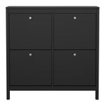 Madrid Shoe cabinet 4 Compartments in Matt Black