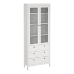 Madrid China cabinet 2 doors w/glass + 3 drawers in White