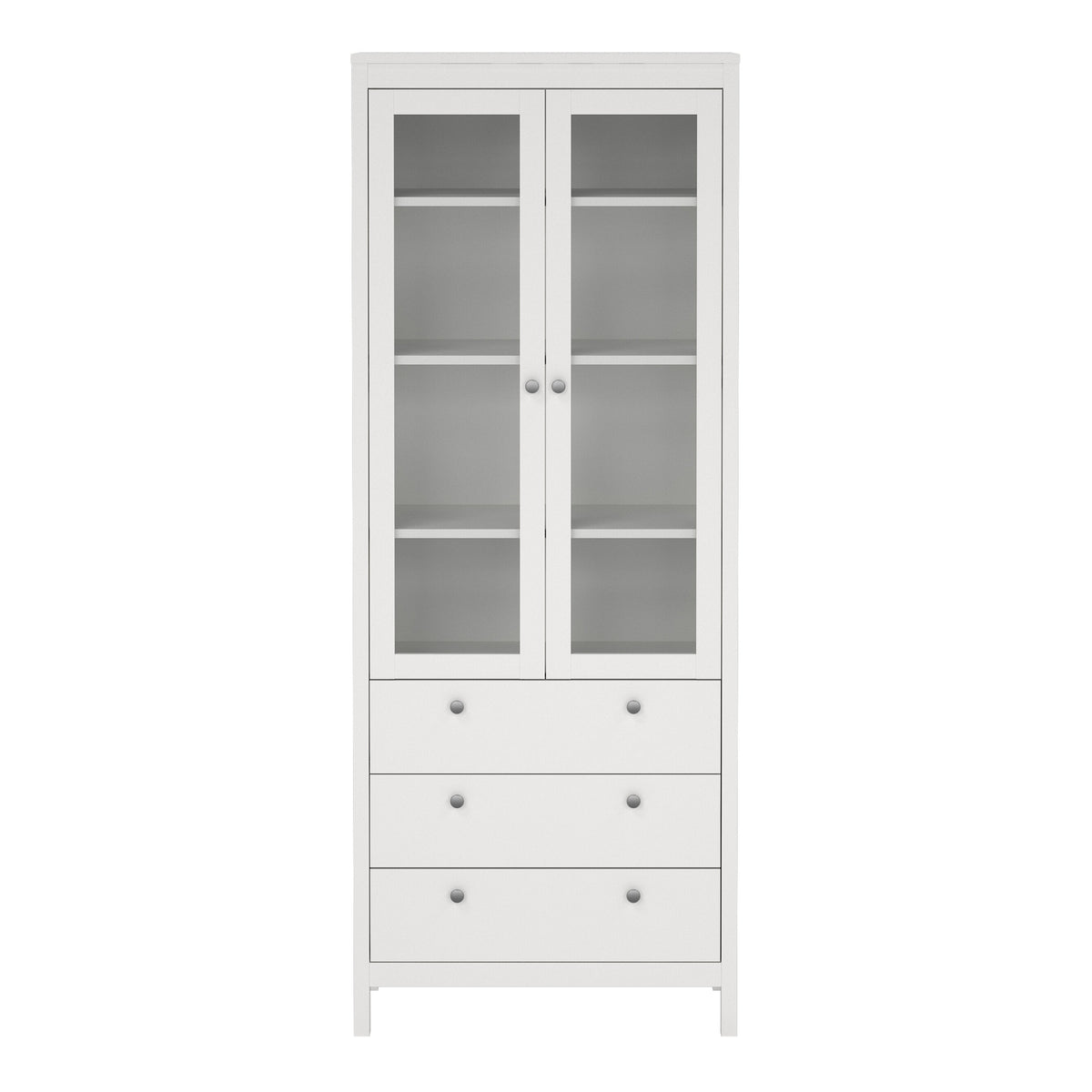 Madrid China cabinet 2 doors w/glass + 3 drawers in White