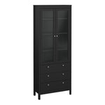 Madrid China cabinet 2 doors w/glass + 3 drawers in Matt Black