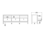 Madrid Tv-unit 3 drawers in White