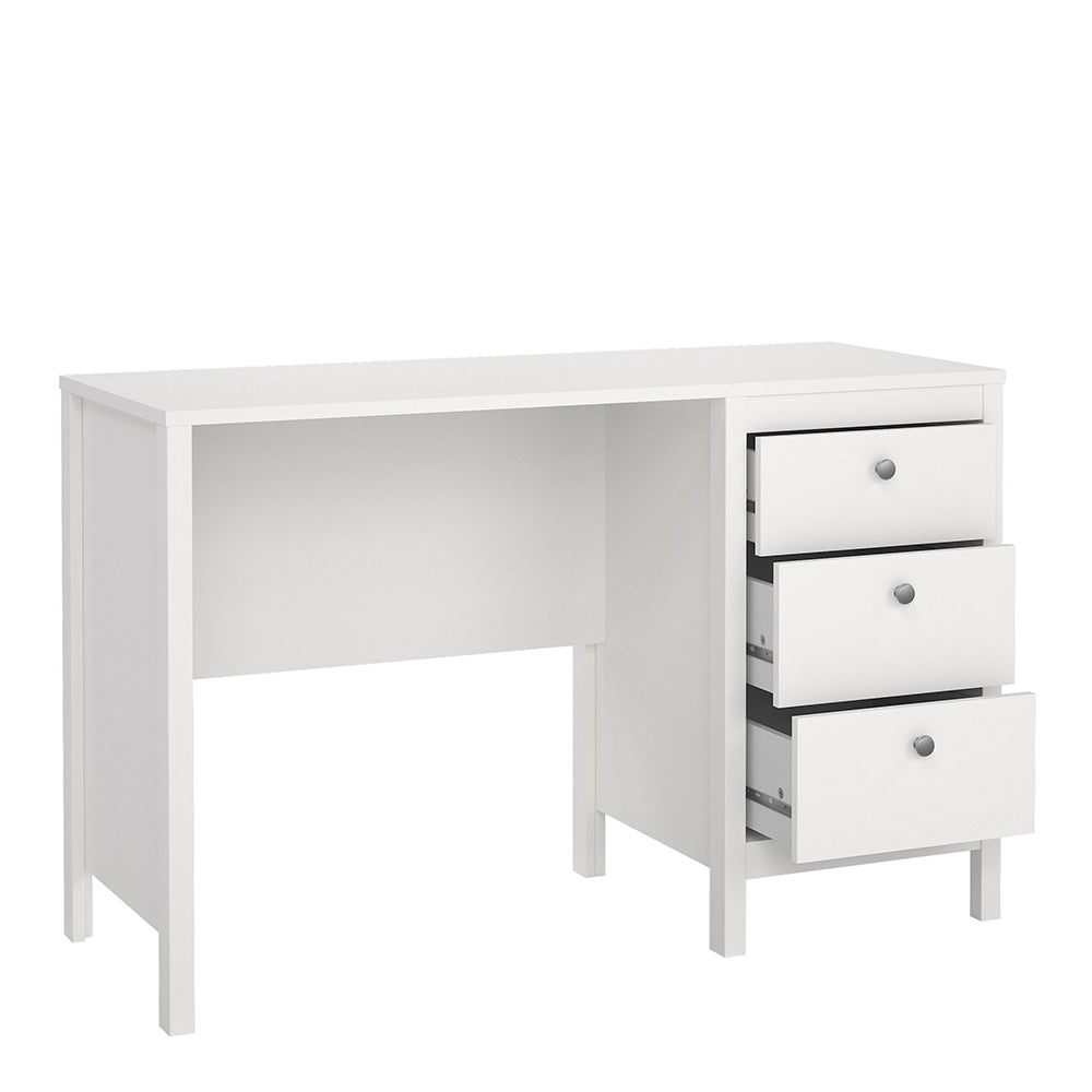 Madrid Desk 3 drawers White