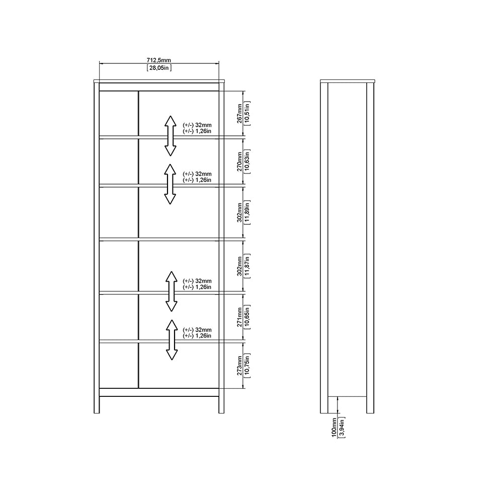 Madrid Bookcase in White