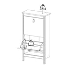 Madrid Shoe Cabinet 2 Flap Door White