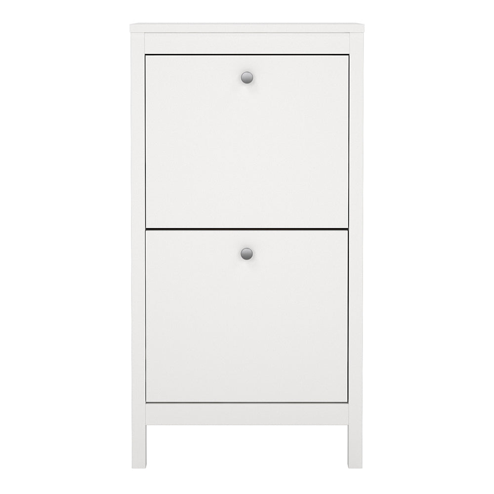 Madrid Shoe Cabinet 2 Flap Door White