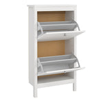 Madrid Shoe Cabinet 2 Flap Door White