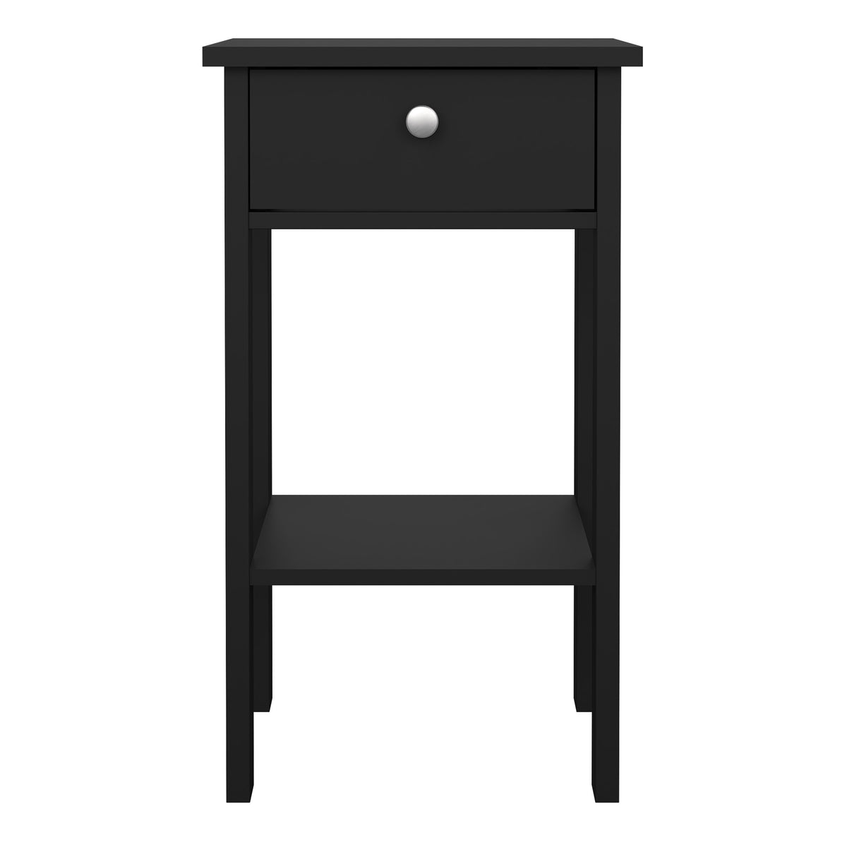 Madrid Bedside Table with 1 Drawer in Matt Black