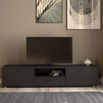 Media TV-unit with 2 doors + 1 drawer 177 cm Black