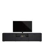 Media TV-unit with 2 doors + 1 drawer 177 cm Black