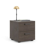 Dallas Nightstand 2 drawers Rovere Gessato Dark Oak