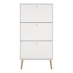 Cumbria Shoe Cabinet 3 flap Doors White