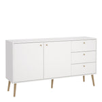 Cumbria Sideboard 2 Doors + 3 Drawers White