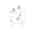 Cumbria Nightstand 1 Door + 1 Drawer White