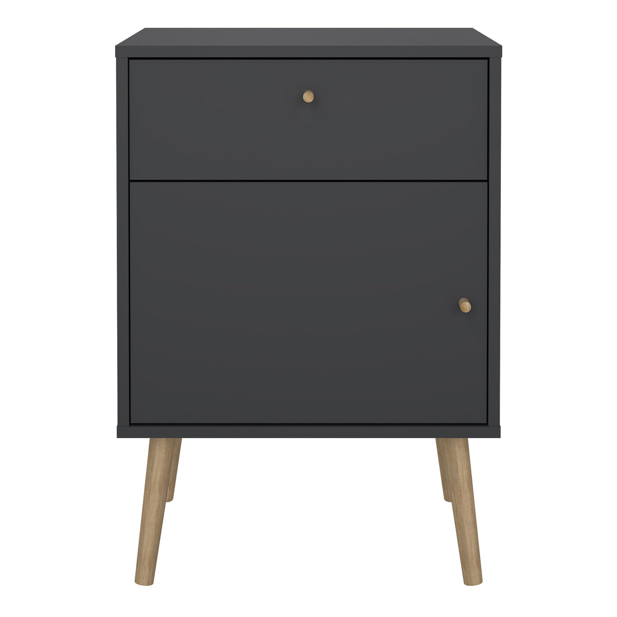 Cumbria Nightstand 1 Door + 1 Drawer Dark Grey