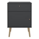 Cumbria Nightstand 1 Door + 1 Drawer Dark Grey