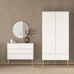 Cumbria Wardrobe with 2 Doors + 2 Drawers White