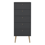 Cumbria Chest 5 Drawers Dark Grey