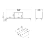 Kendall TV-Unit with 2 Doors + 1 Drawer Oak and Black