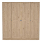 Brande Wardrobe with 4 Frame Doors in Jackson Hickory