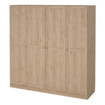 Brande Wardrobe with 4 Frame Doors in Jackson Hickory