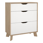 Ikast Chest 3 Drawers in Jackson Hickory and White