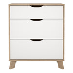 Ikast Chest 3 Drawers in Jackson Hickory and White