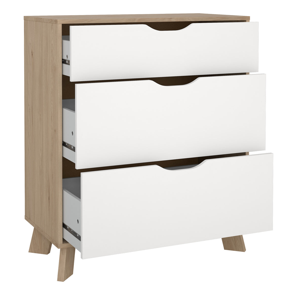 Ikast Chest 3 Drawers in Jackson Hickory and White