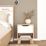 Ikast Nightstand 1 Drawer in Jackson Hickory and White