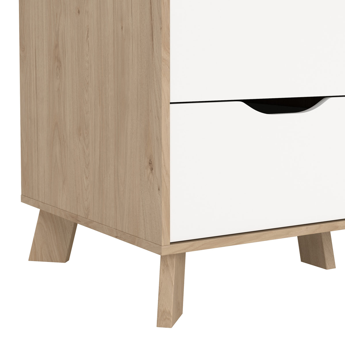 Ikast Wardrobe 3 Doors and 2 Drawers with Mirror in Jackson Hickory and White