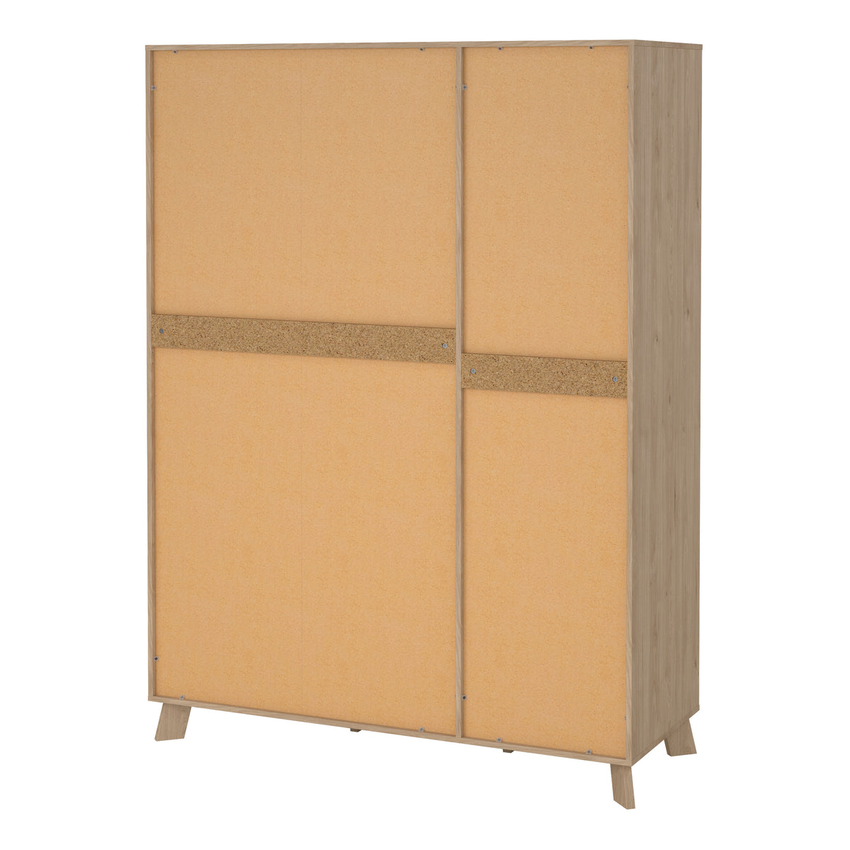 Ikast Wardrobe 3 Doors and 2 Drawers with Mirror in Jackson Hickory and White