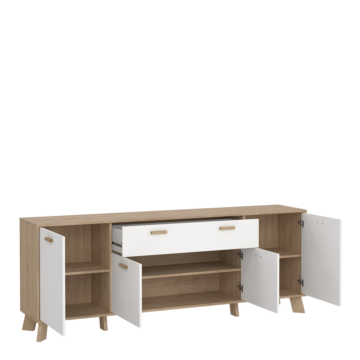 Ikast Sideboard 4 Doors + 1 Drawer in Jackson Hickory and White