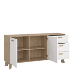 Ikast Sideboard 2 Doors + 3 Drawers in Jackson Hickory and White