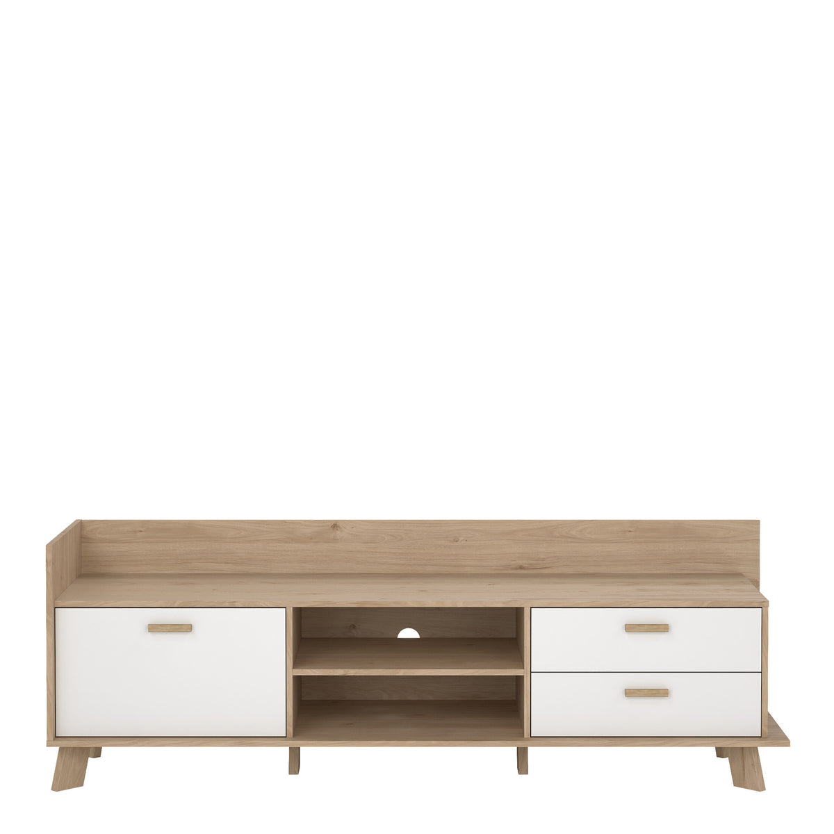 Ikast TV-Unit with 1 Door + 2 Drawers in Jackson Hickory and White